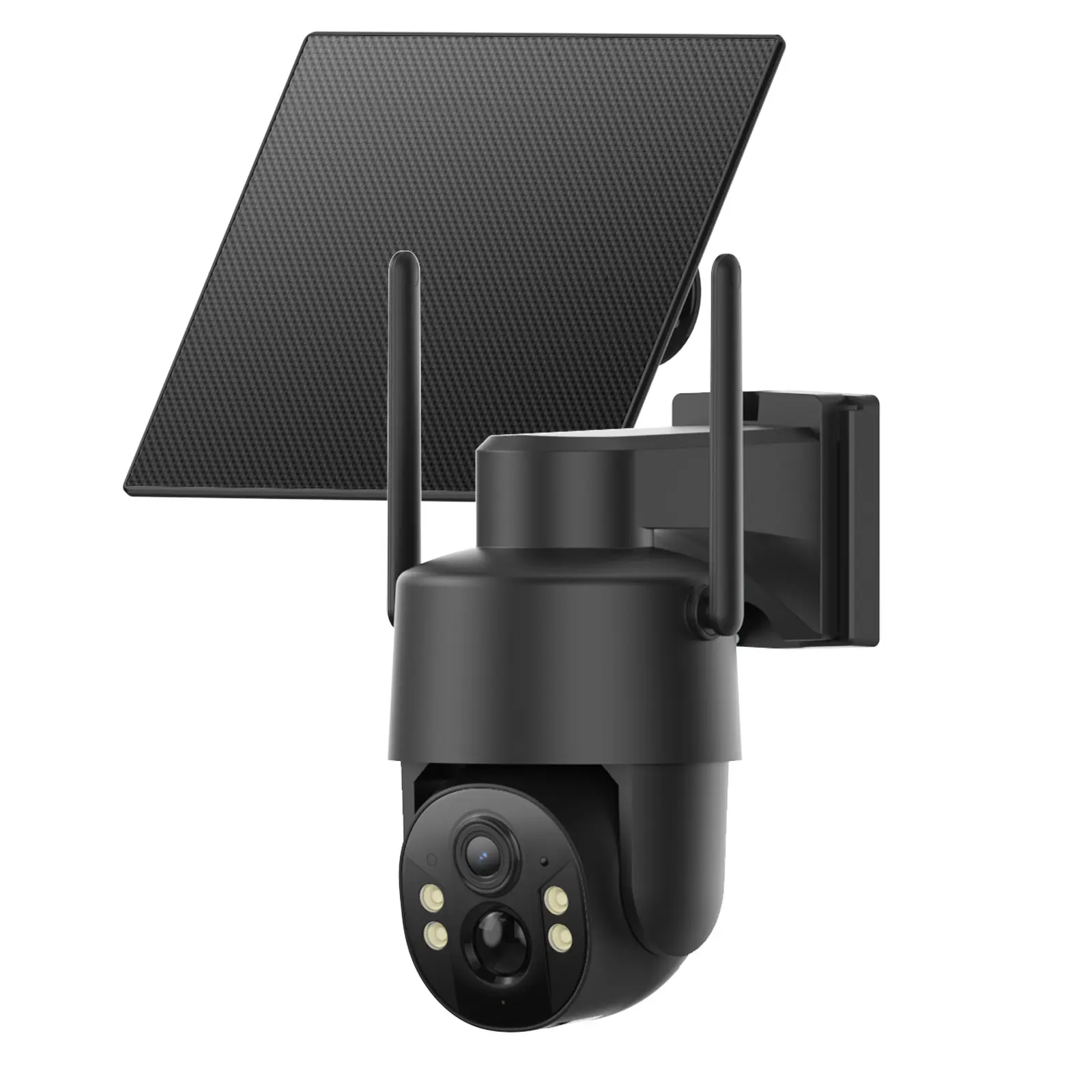Black 4G solar security camera compatible with Arogal